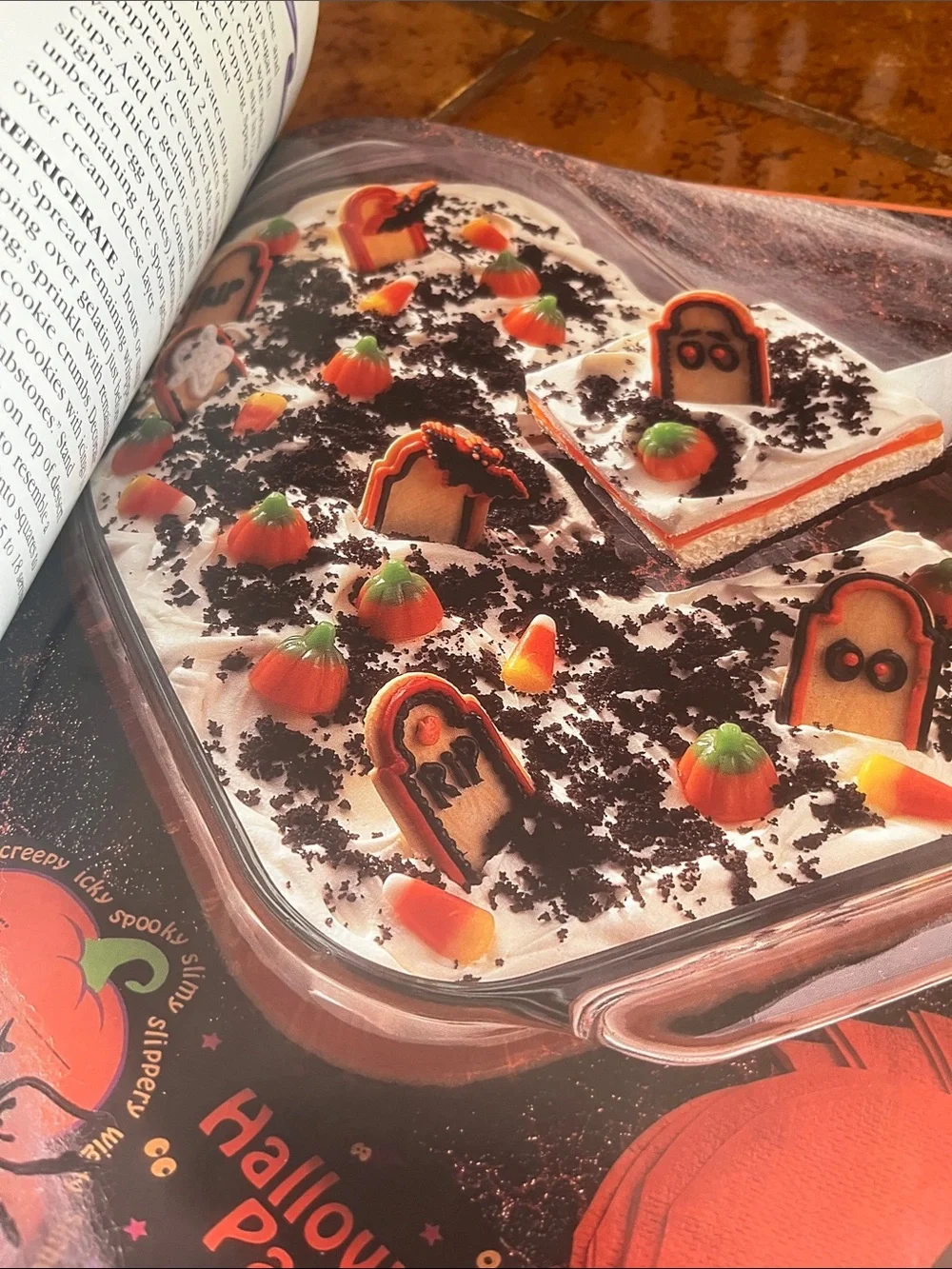 Frightfully Fun Halloween Recipes Cookbook - Bright Orange & Green Cover